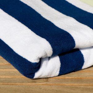 Pool Towel- Blue Cabana Stripe