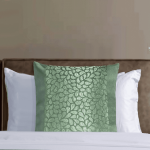 Decorative Pillow w/ Olive Green Jacquard Effect Pillowcase