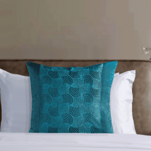 Decorative Pillow w/Peacock Blue Billowing Waves Pillowcase
