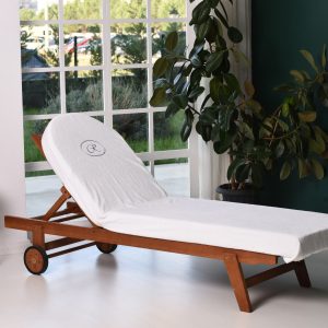 Curved Edge Lounge Chair Cover with Flap and Custom Logo