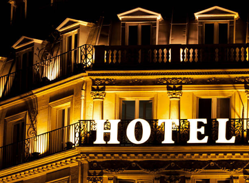 Illuminated hotel sign